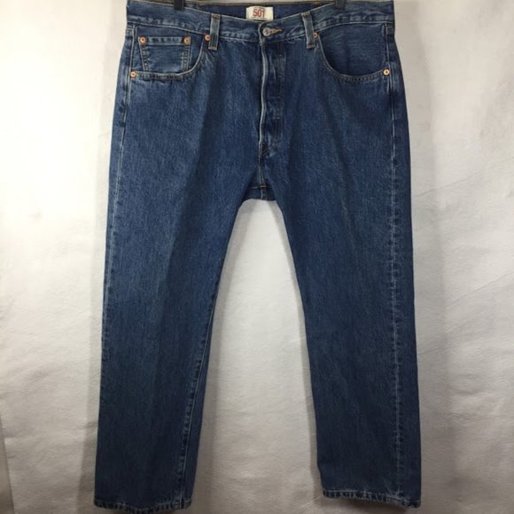 Levi's 501 Jeans  Straight Leg Button Fly Denim - Picture 3 of 12